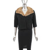 Ribbon Jacket with Mink Collar- Size XS