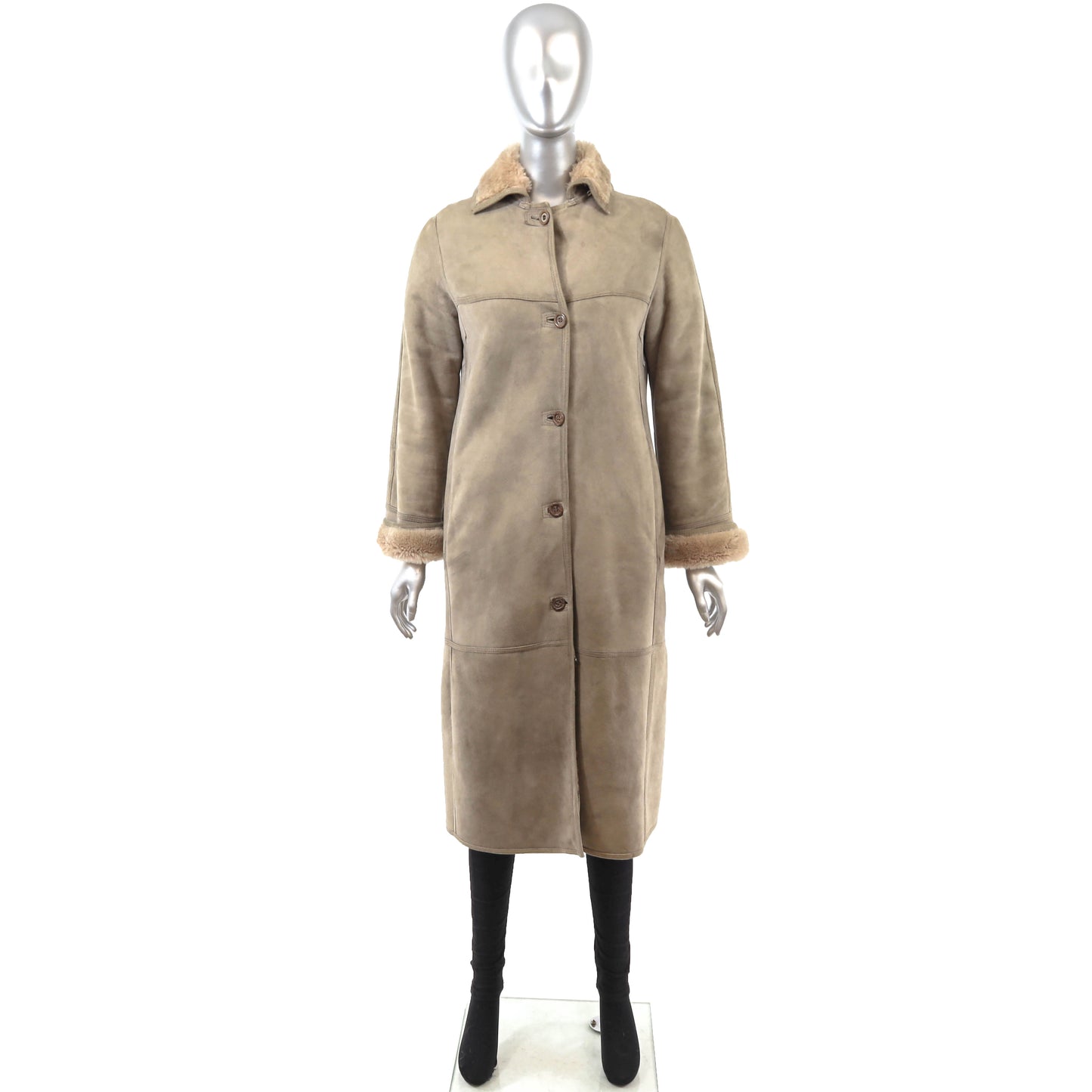 Tan Shearling Coat- Size S