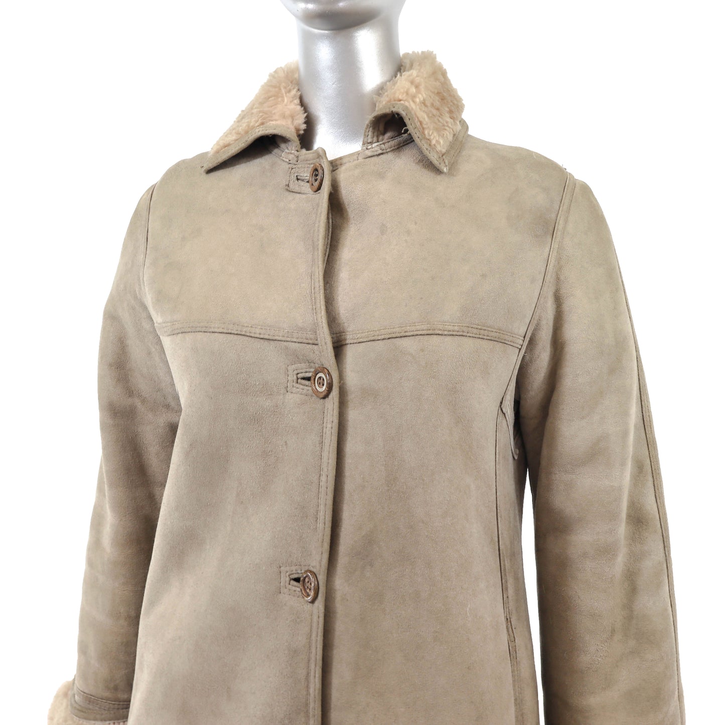 Tan Shearling Coat- Size S
