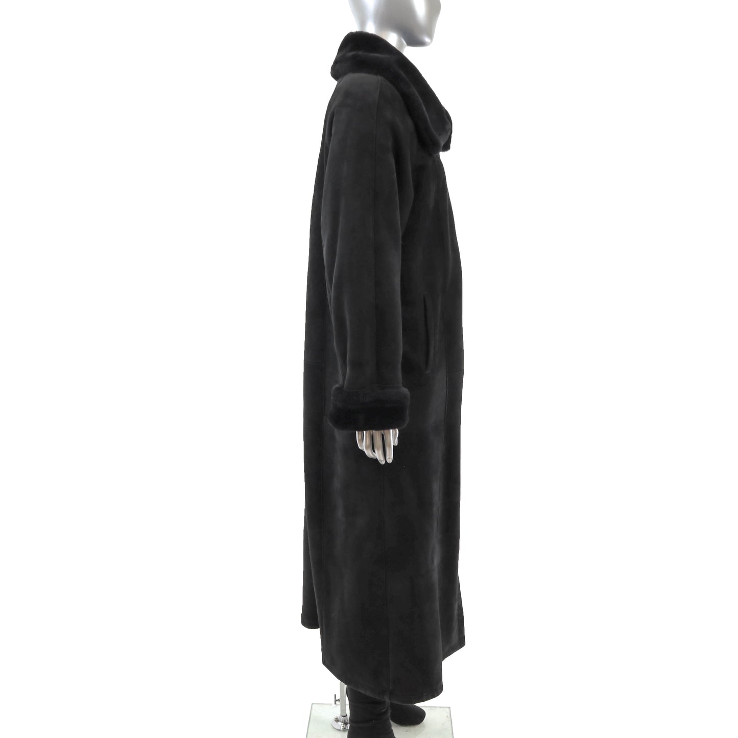 Black Shearling Coat- Size M