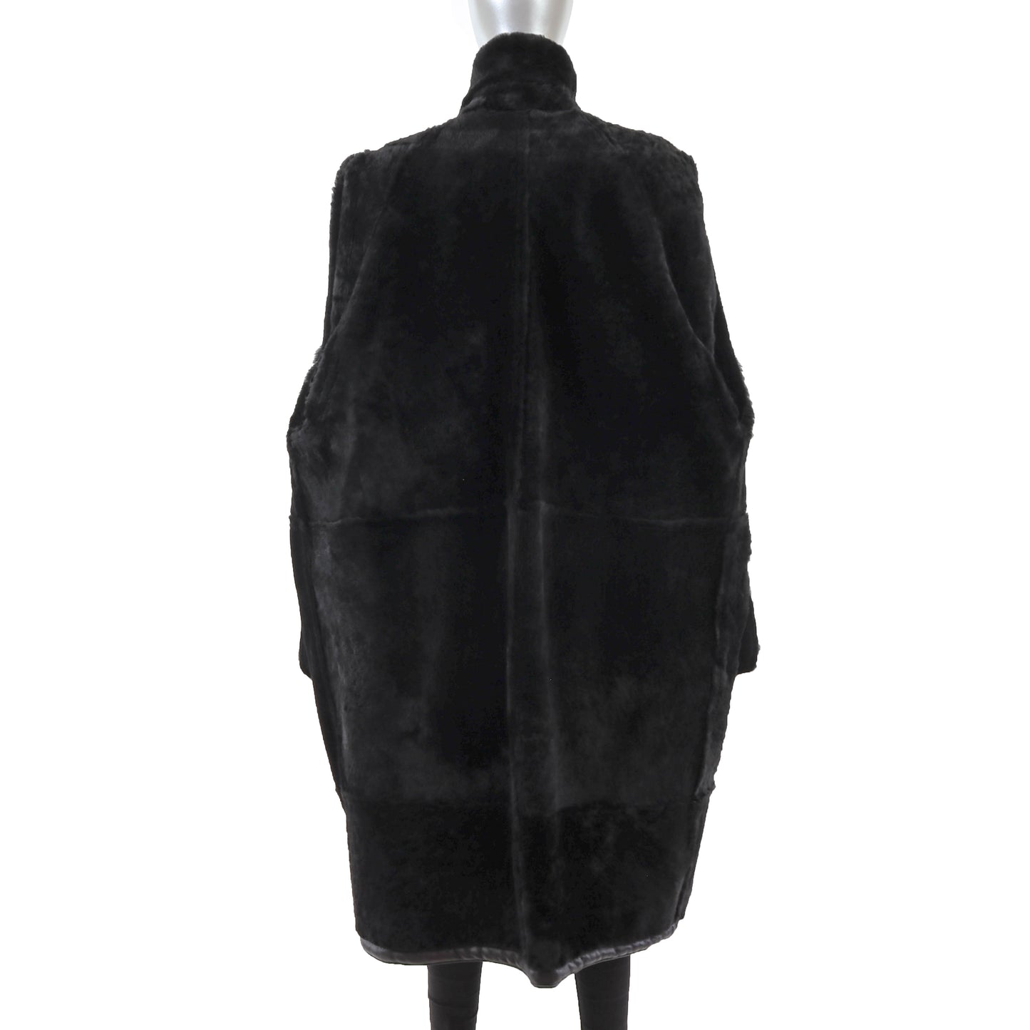 Men's Black Shearling Coat- Size L