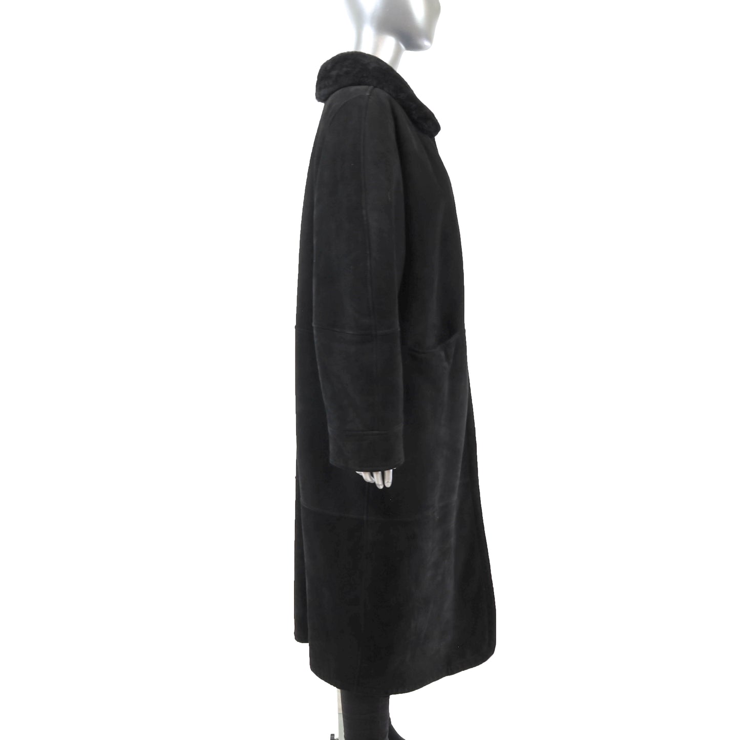 Men's Black Shearling Coat- Size M