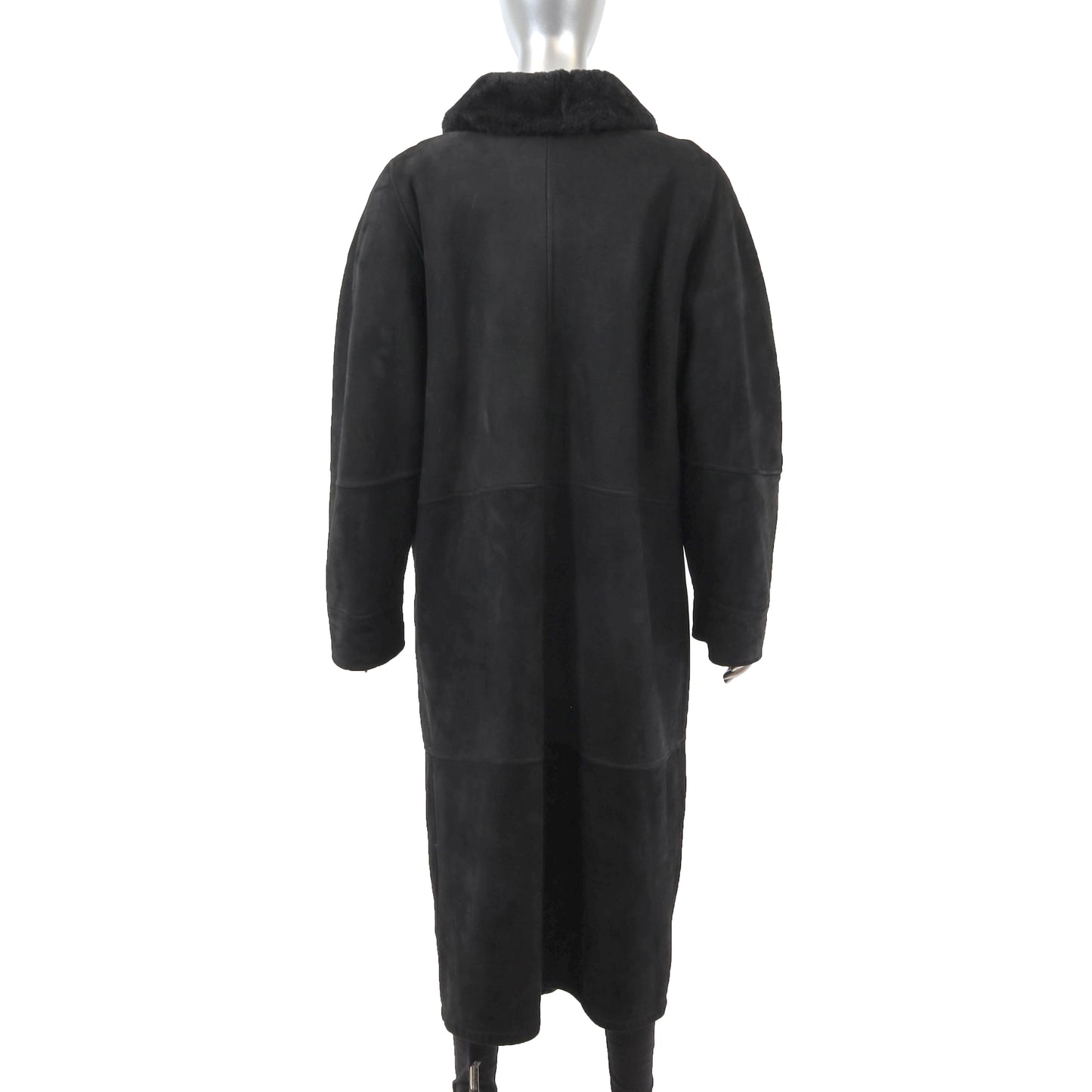 Men's Black Shearling Coat- Size M