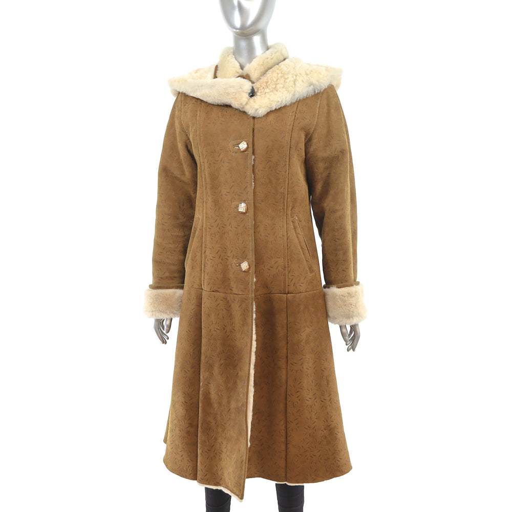 Shearling Coat with Removable Hood- Size XS