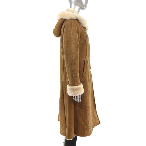Shearling Coat with Removable Hood- Size XS