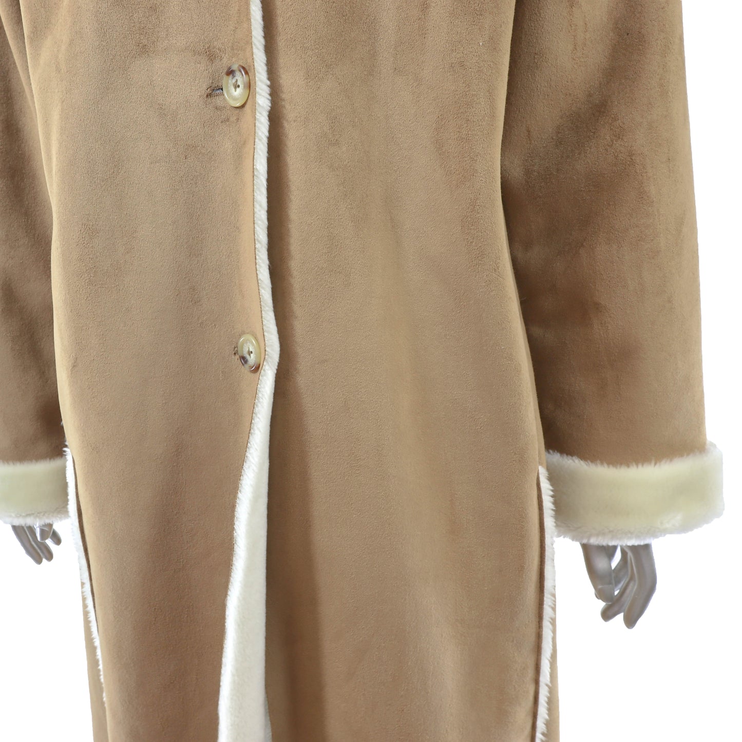 Ralph Lauren Camel Faux Shearling Hooded Coat- Size S