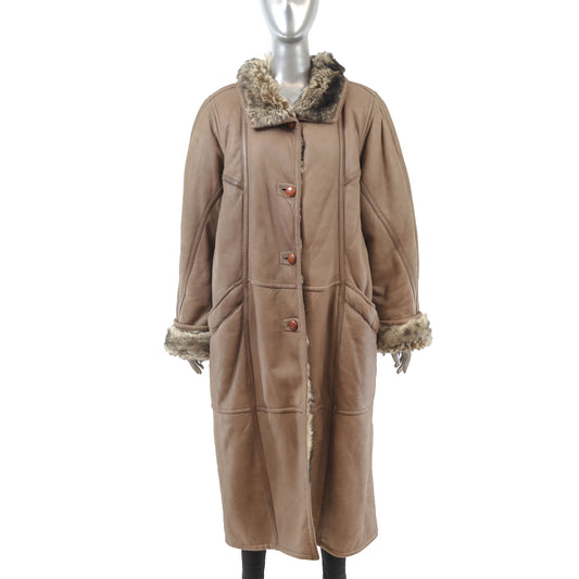 Brown Shearling Coat- Size XL