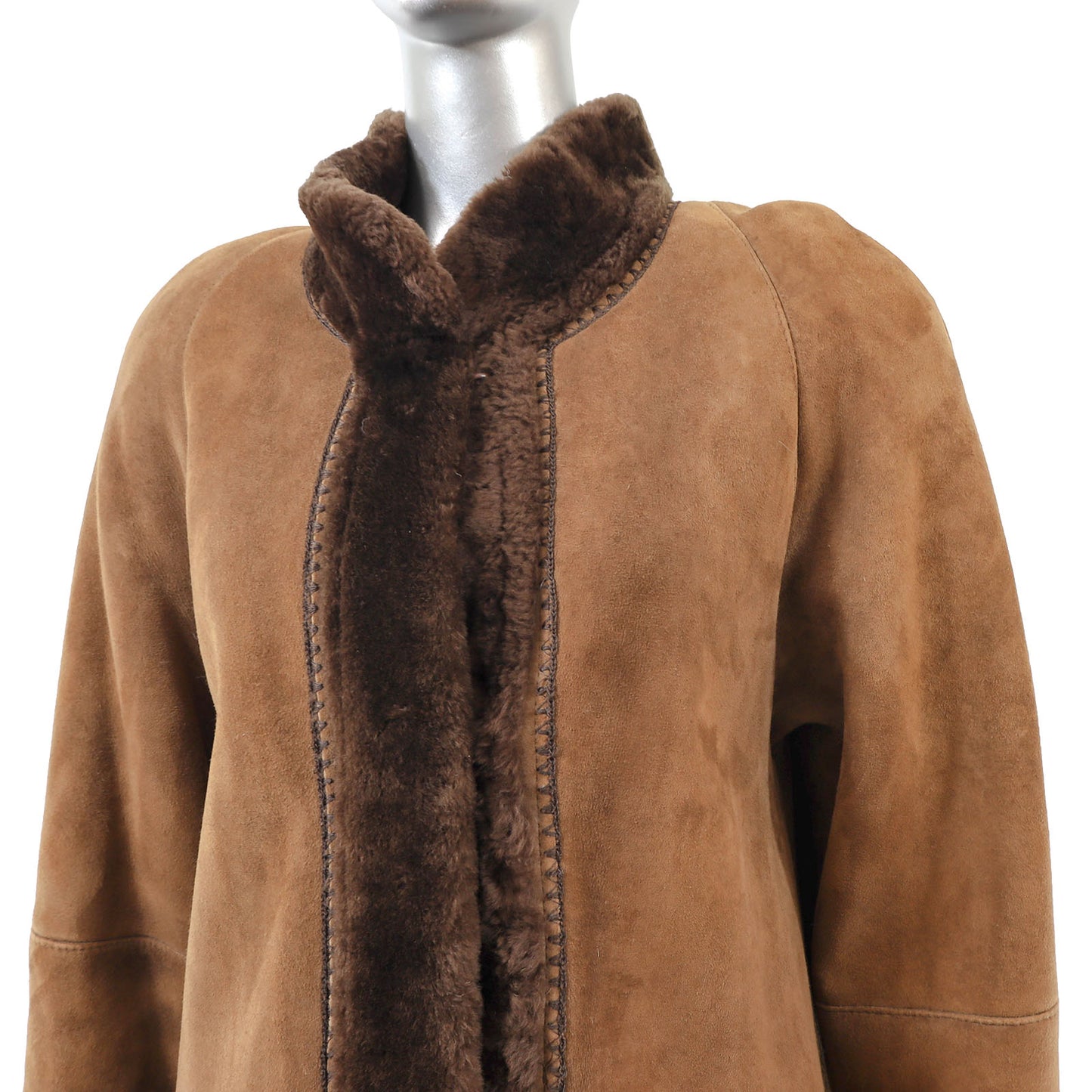 Camel Shearling Coat- Size M