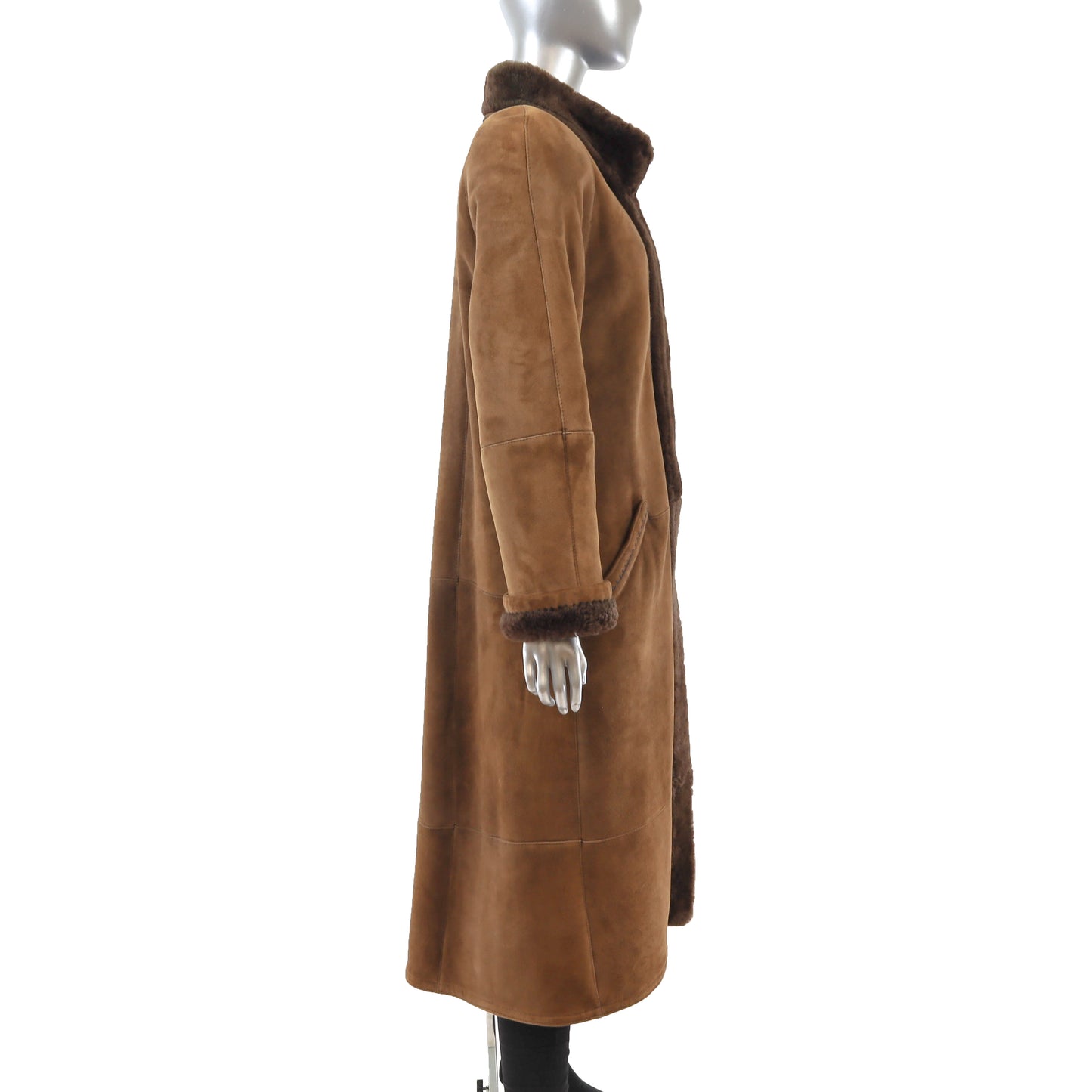 Camel Shearling Coat- Size M