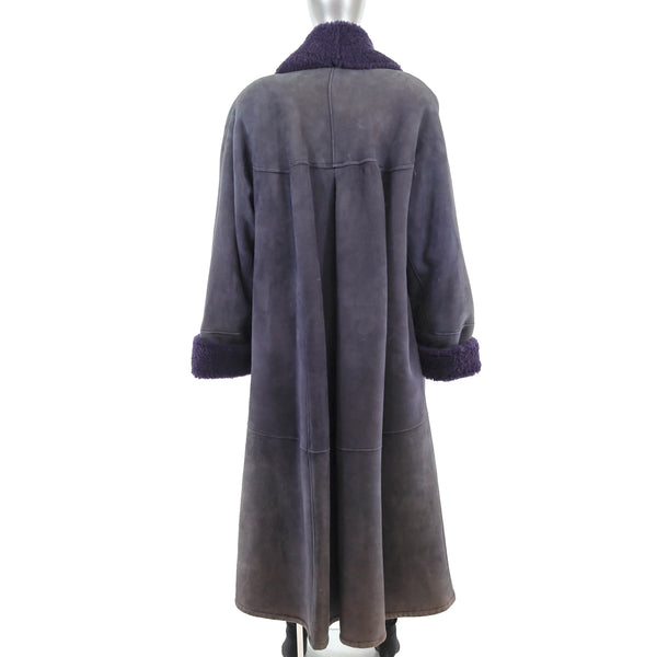 Purple Long Shearling Coat- Size XXXXL