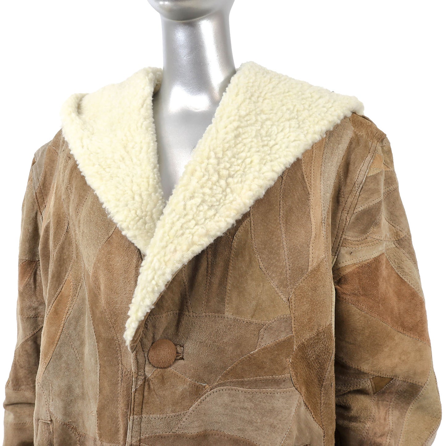 Light Brown Hooded Suede Jacket- Size L