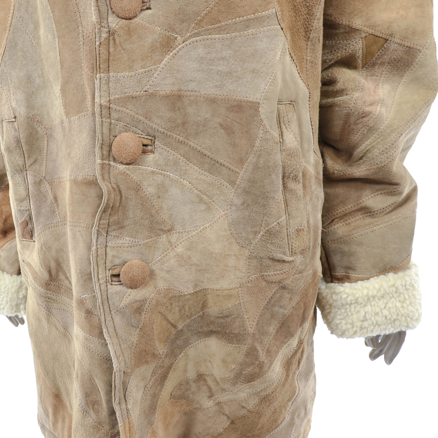 Light Brown Hooded Suede Jacket- Size L