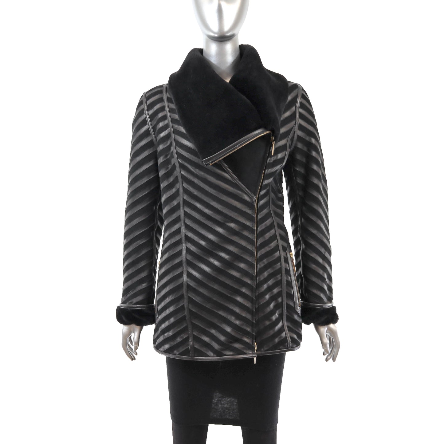 Black Shearling Jacket- Size S