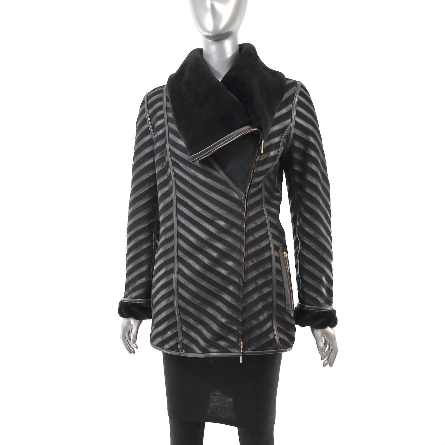 Black Shearling Jacket- Size S