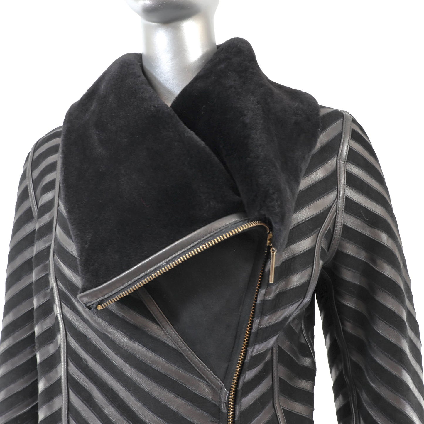 Black Shearling Jacket- Size S