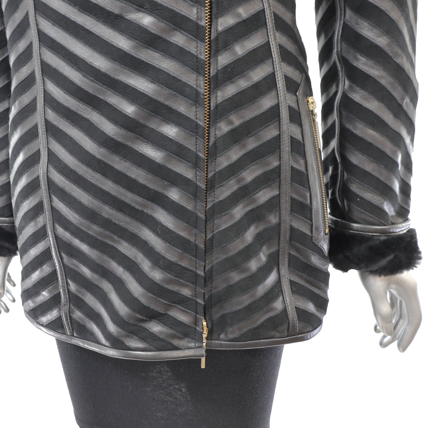 Black Shearling Jacket- Size S