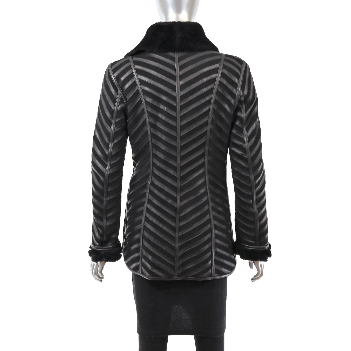 Black Shearling Jacket- Size S