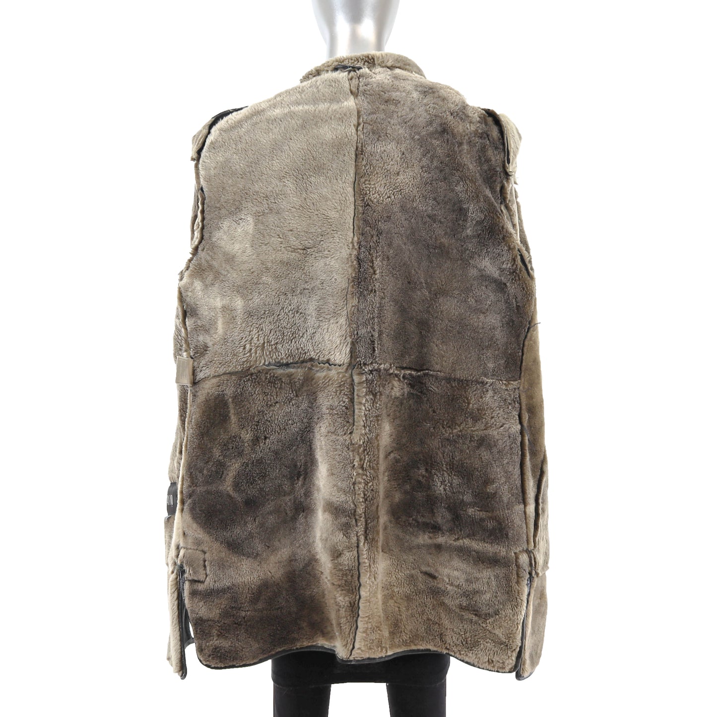 Black Hooded Shearling Jacket- Size M