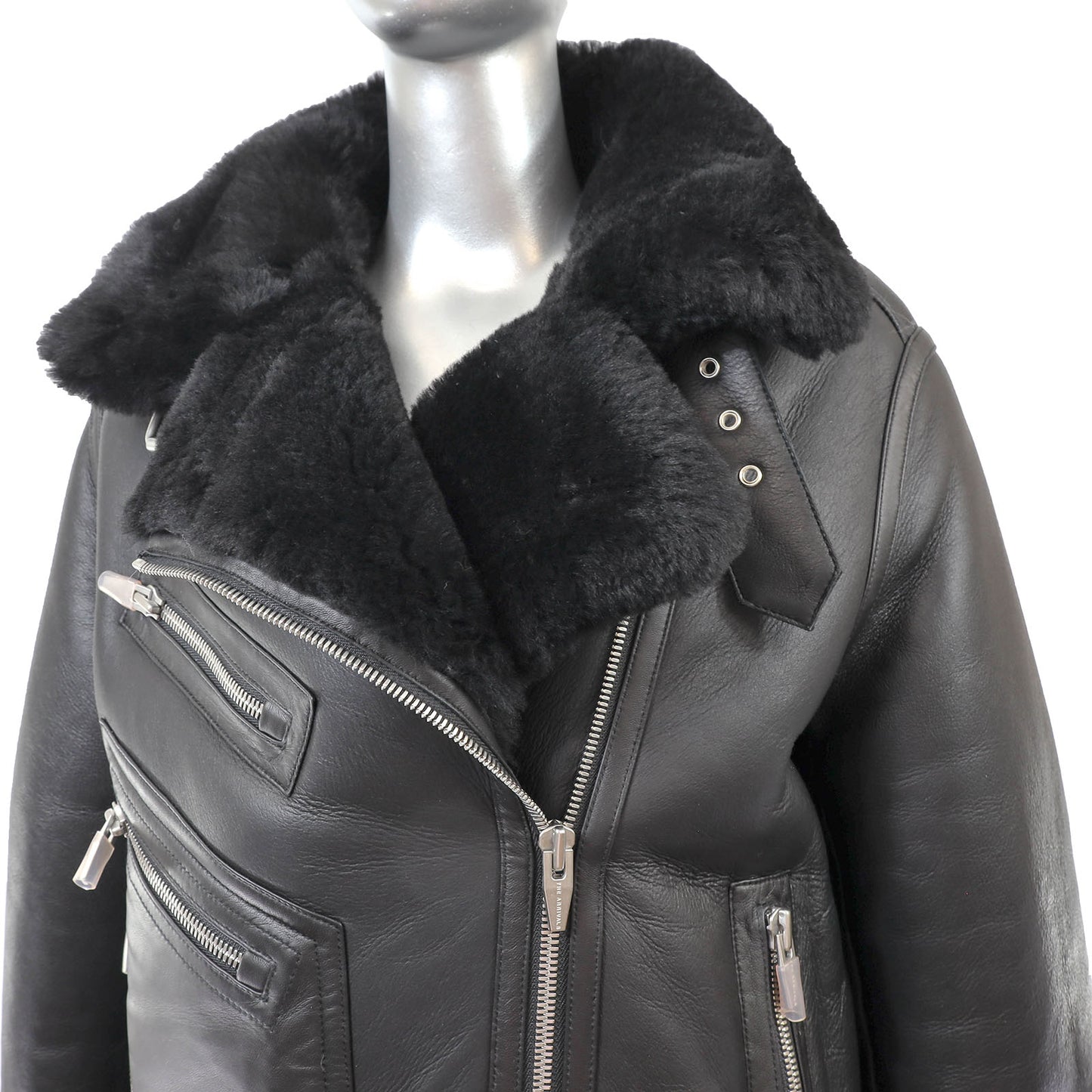 Black Shearling Jacket- Size M
