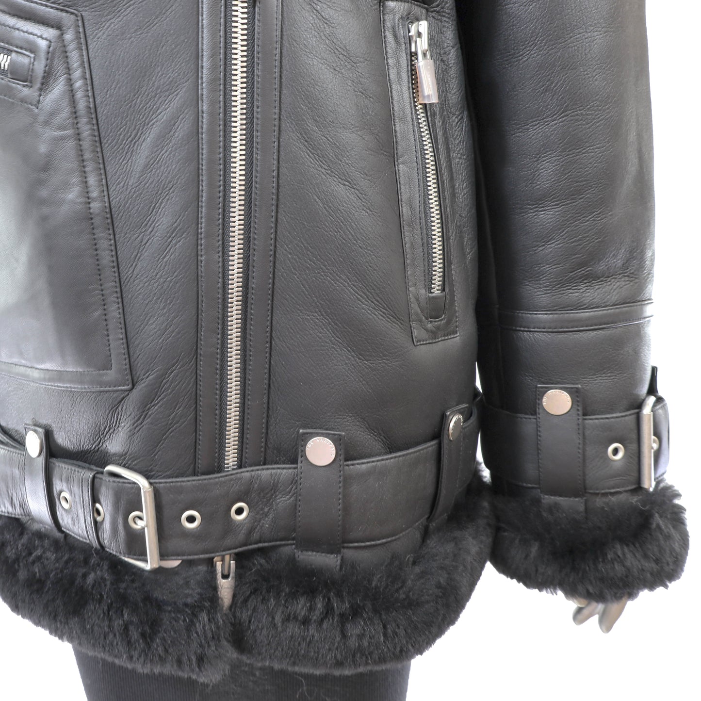Black Shearling Jacket- Size M