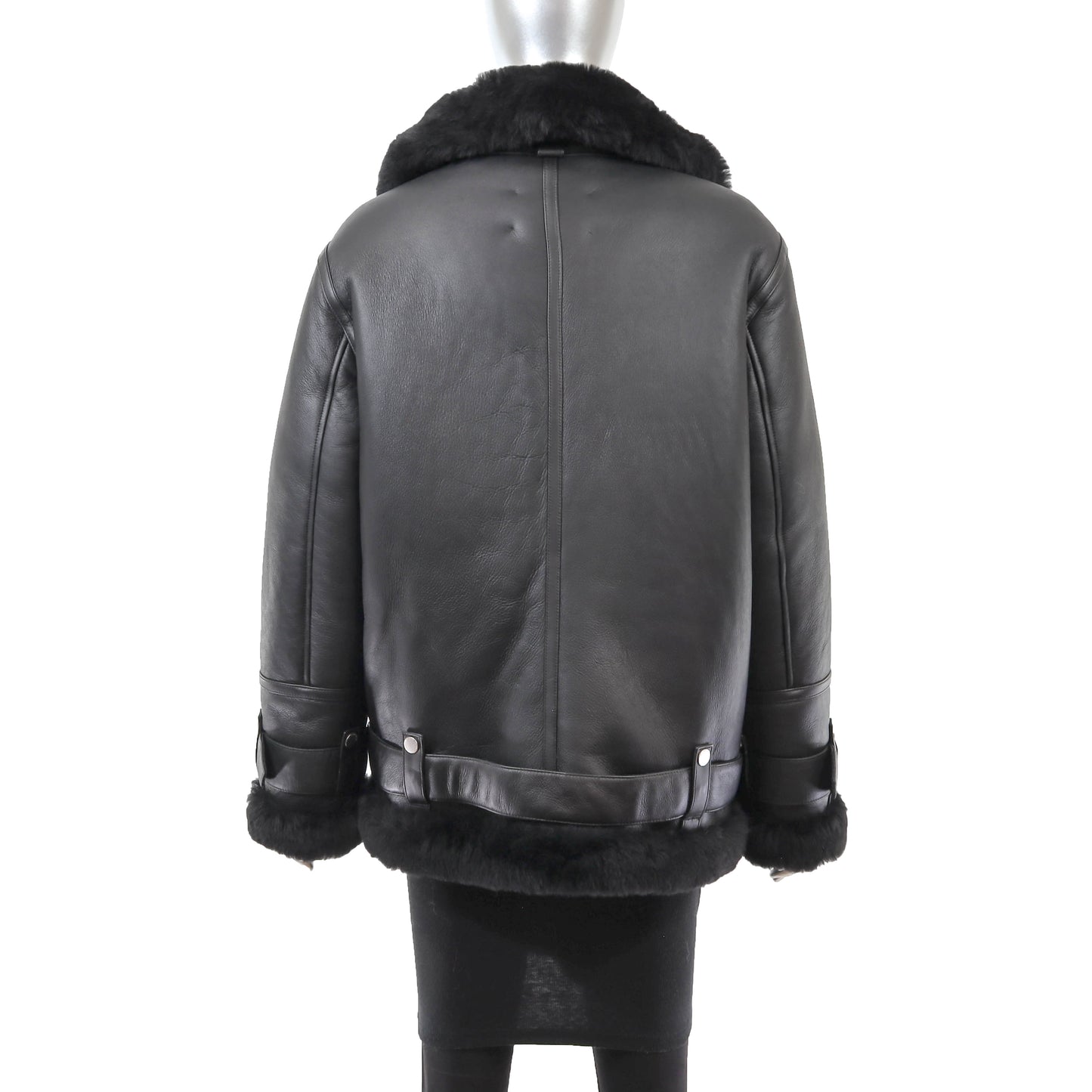 Black Shearling Jacket- Size M
