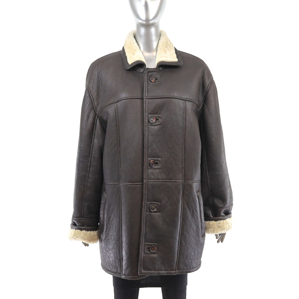 Men's Shearling Coat- Size L