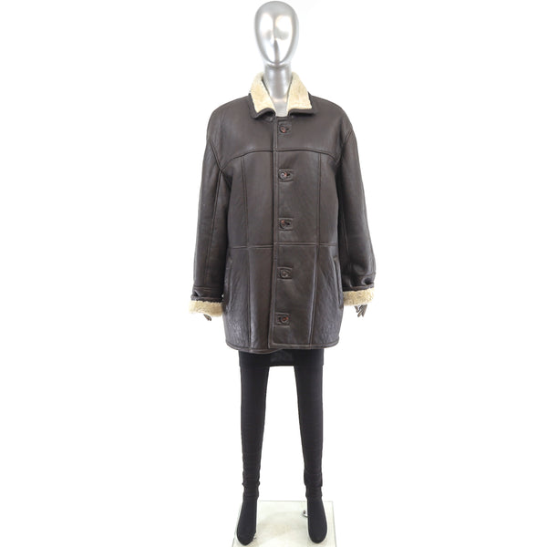 Men's Shearling Coat- Size L