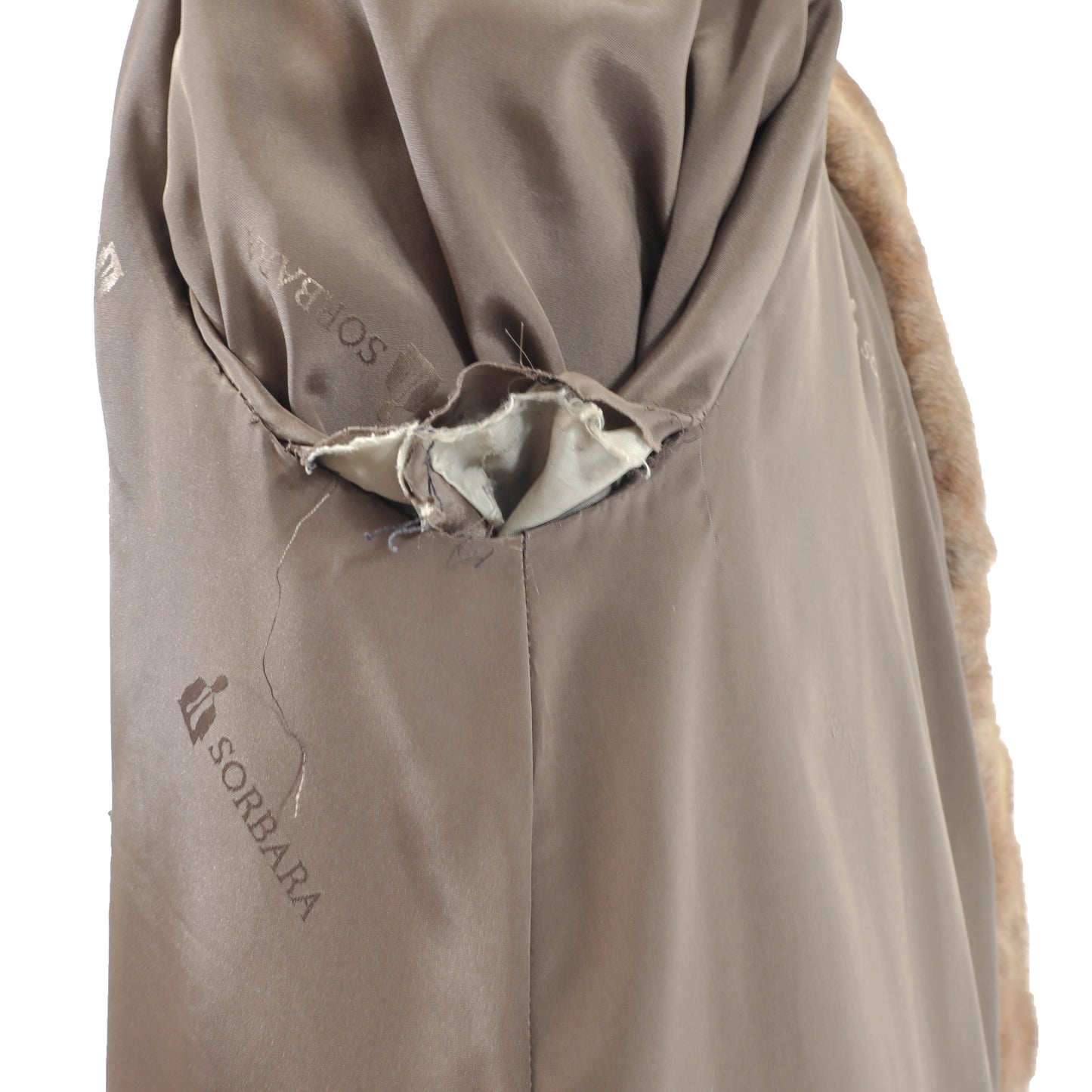 Neiman Marcus/ Sorbara Brown Squirrel 3/4 Coat- Size XL