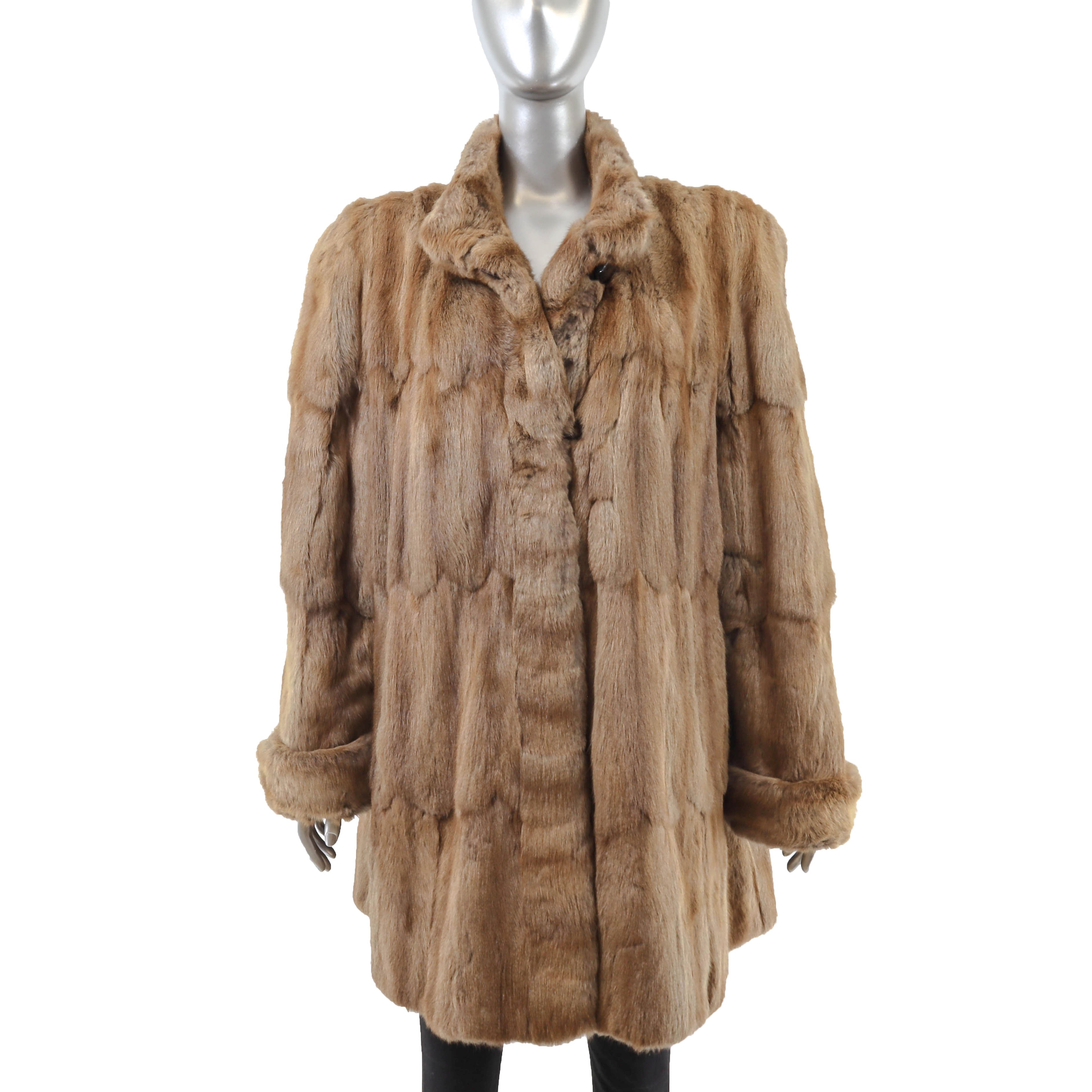 Neiman Marcus/ Sorbara Brown Squirrel 3/4 Coat- Size XL