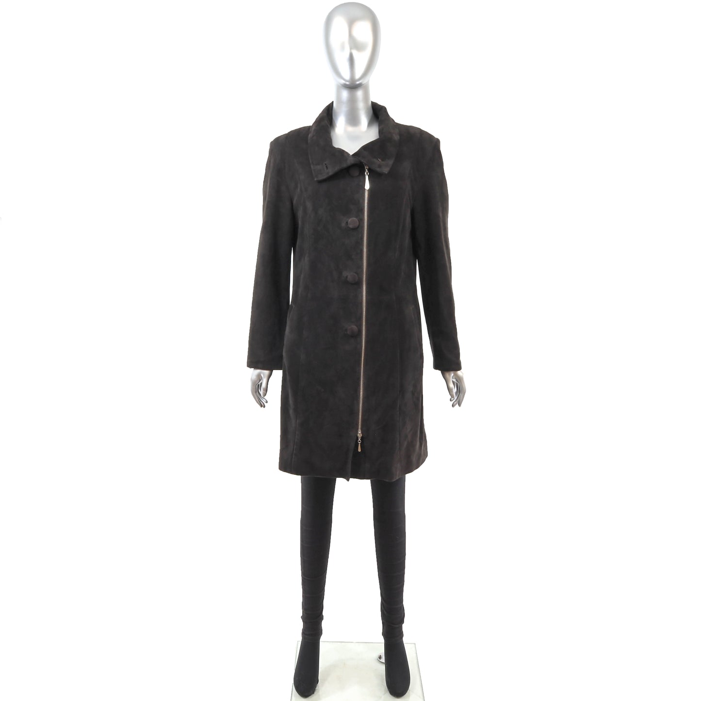 Dark Brown Suede Coat- Size S