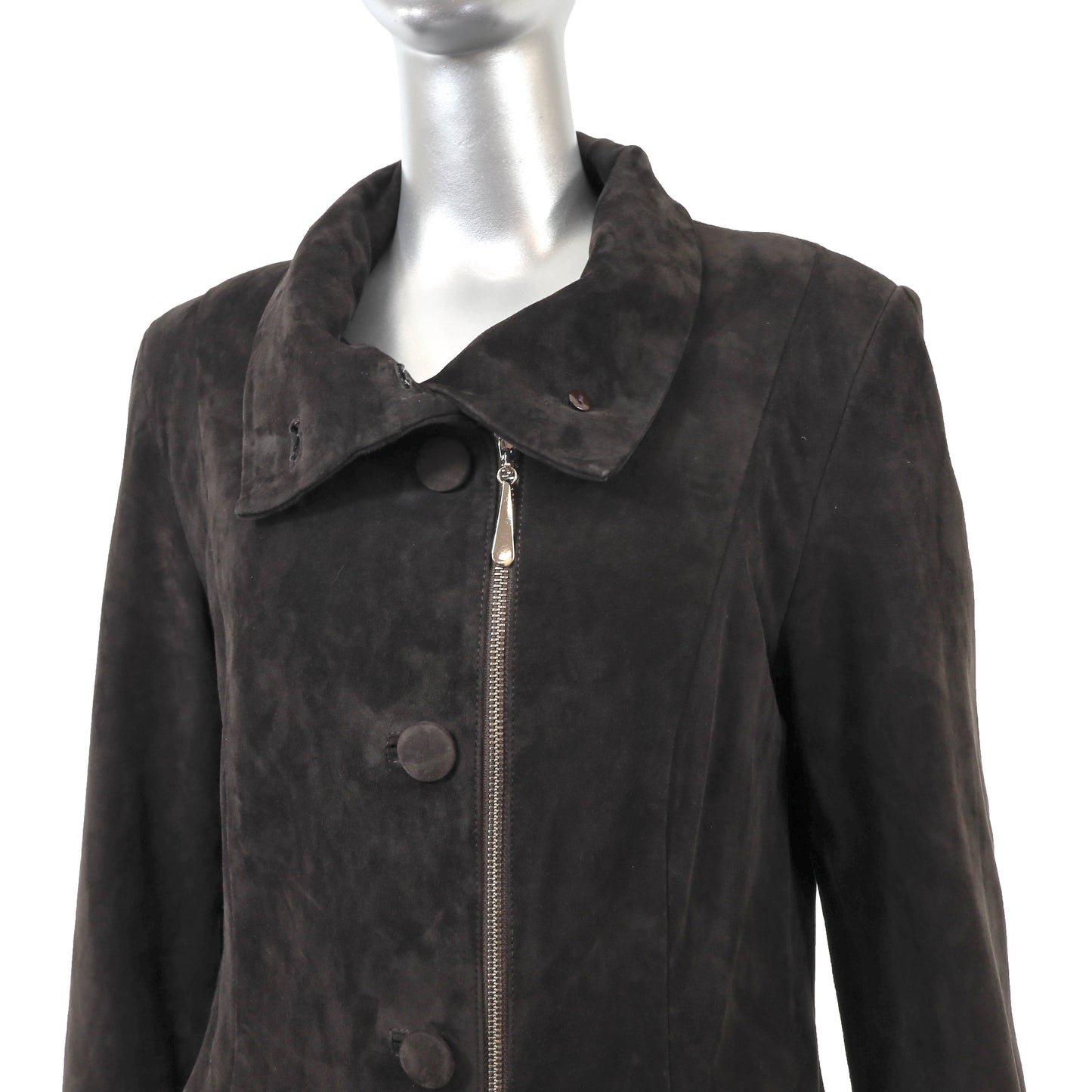 Dark Brown Suede Coat- Size S