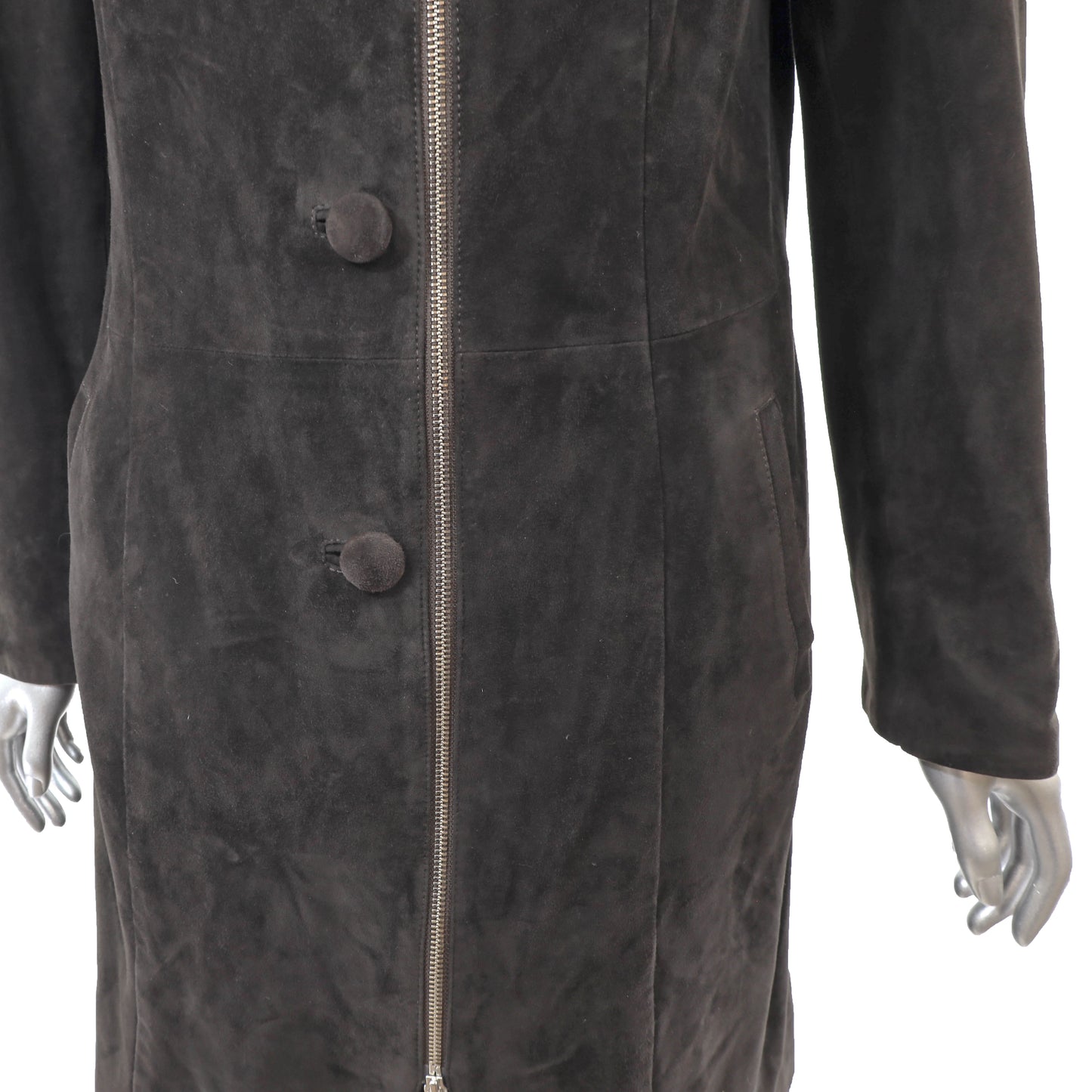Dark Brown Suede Coat- Size S