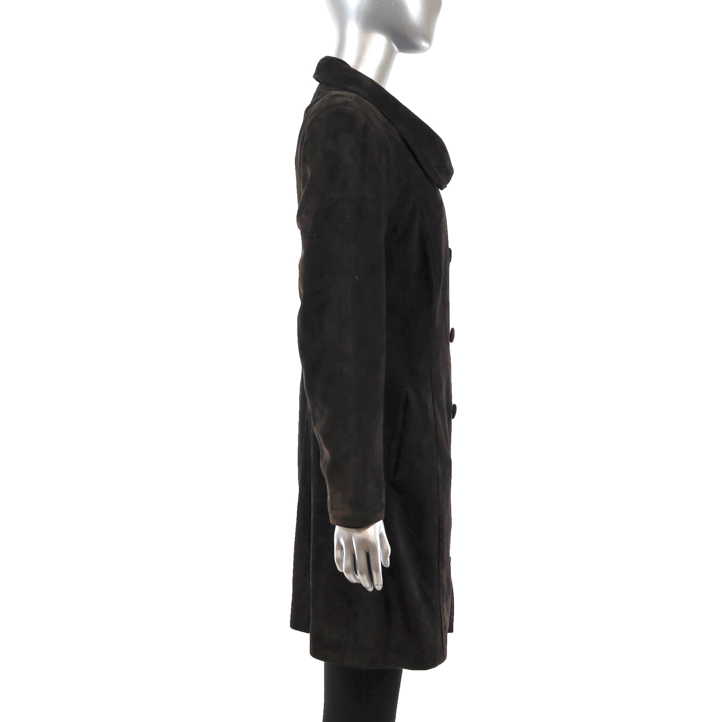 Dark Brown Suede Coat- Size S