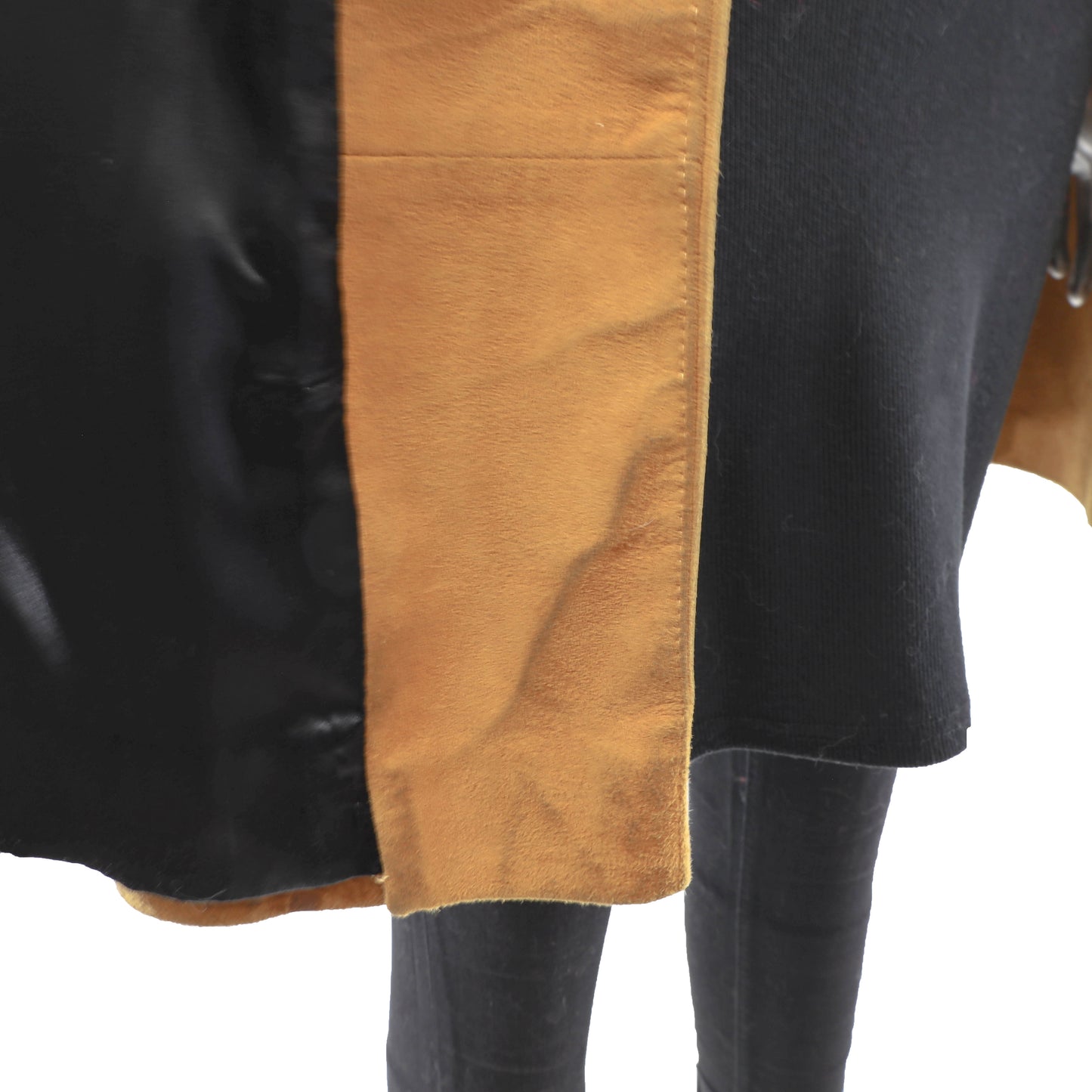 Suede Coat with Coyote Trim- Size M