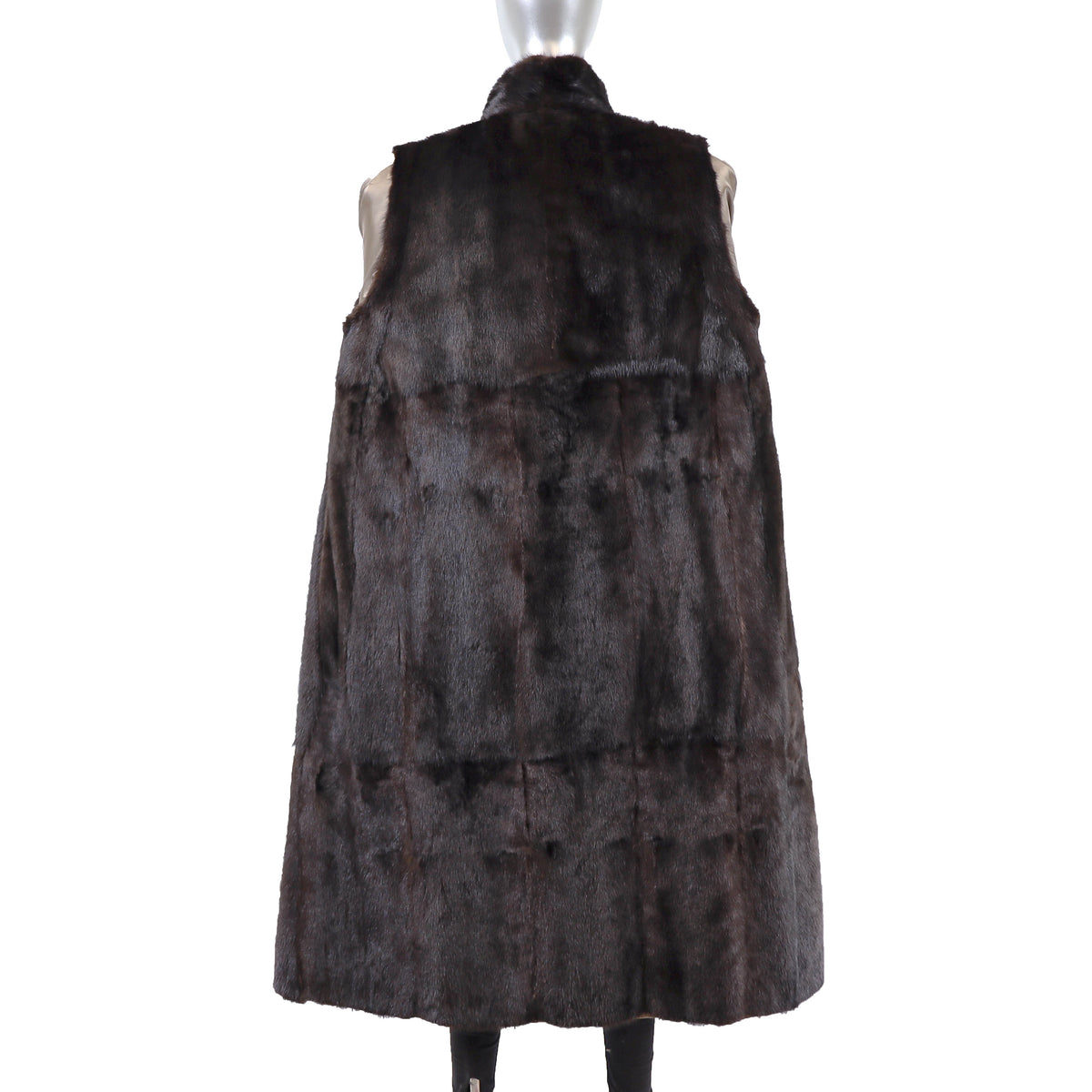 Suede Coat with Mink Lining- Size L