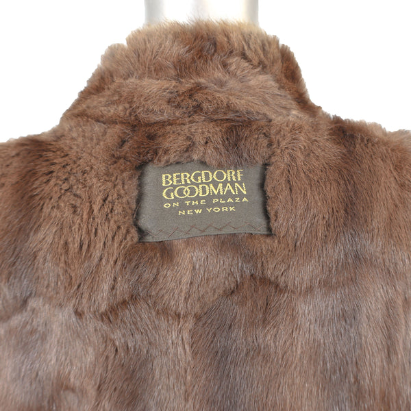 Bergdorf Goodman Ultrasuede Coat with Removable Squirrel Liner - Size L