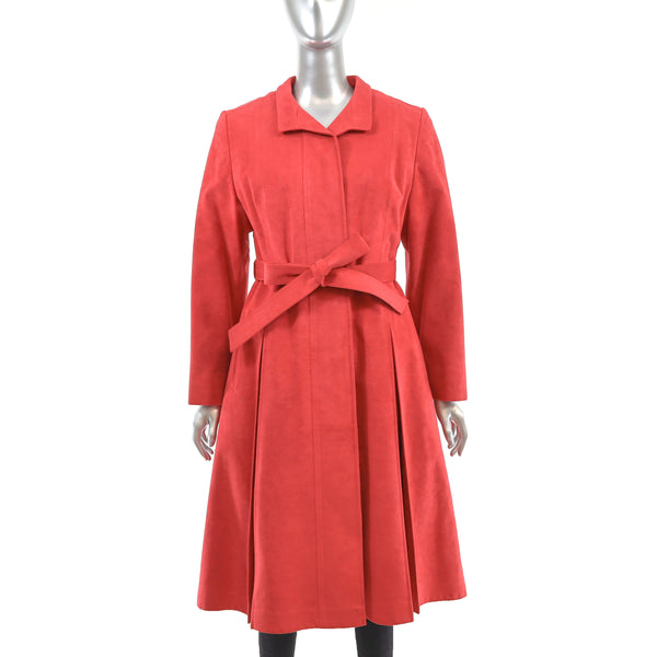 Red Suede Coat- Size S