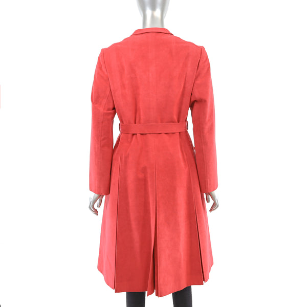 Red Suede Coat- Size S