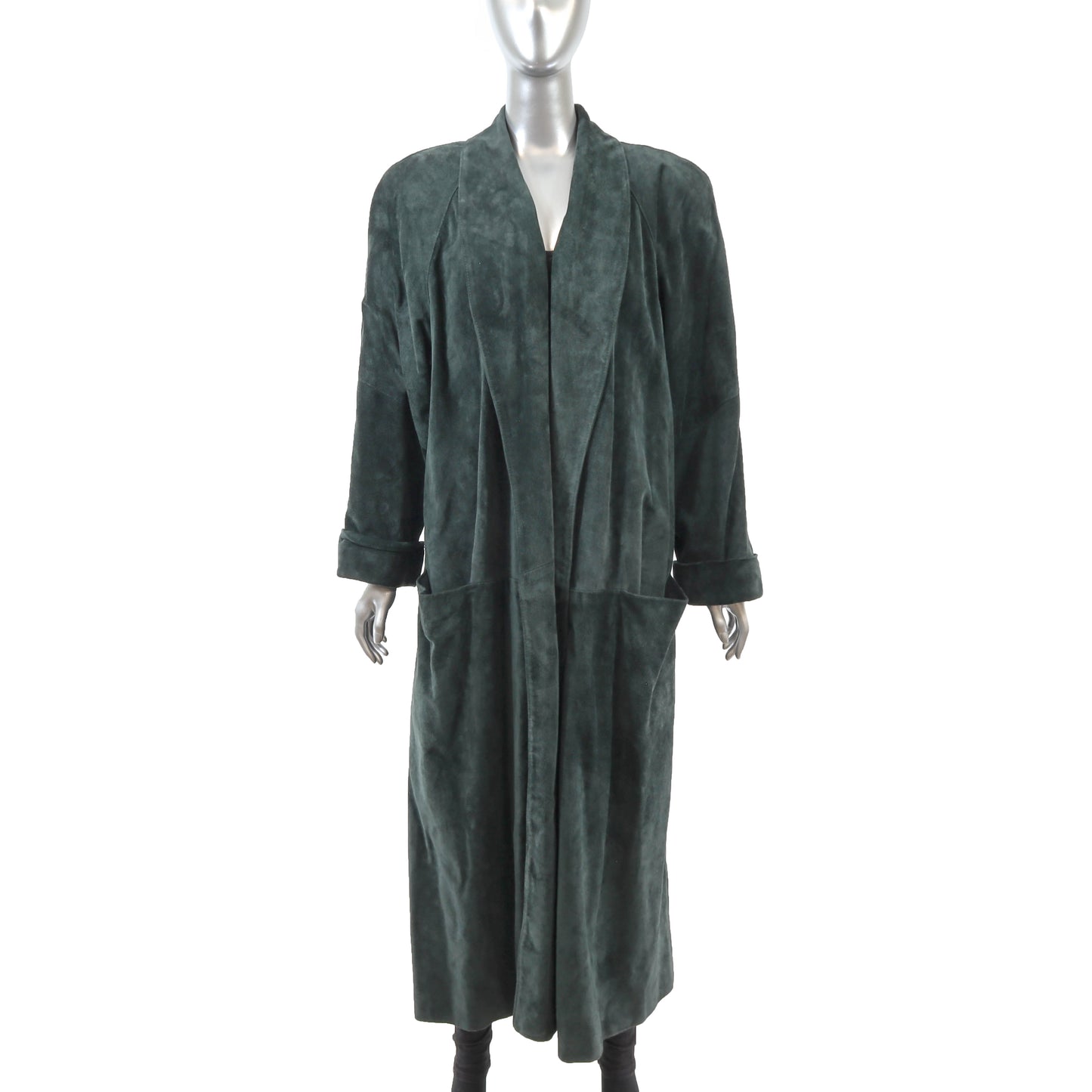 Saks Fifth Avenue Green Suede Coat- Size M