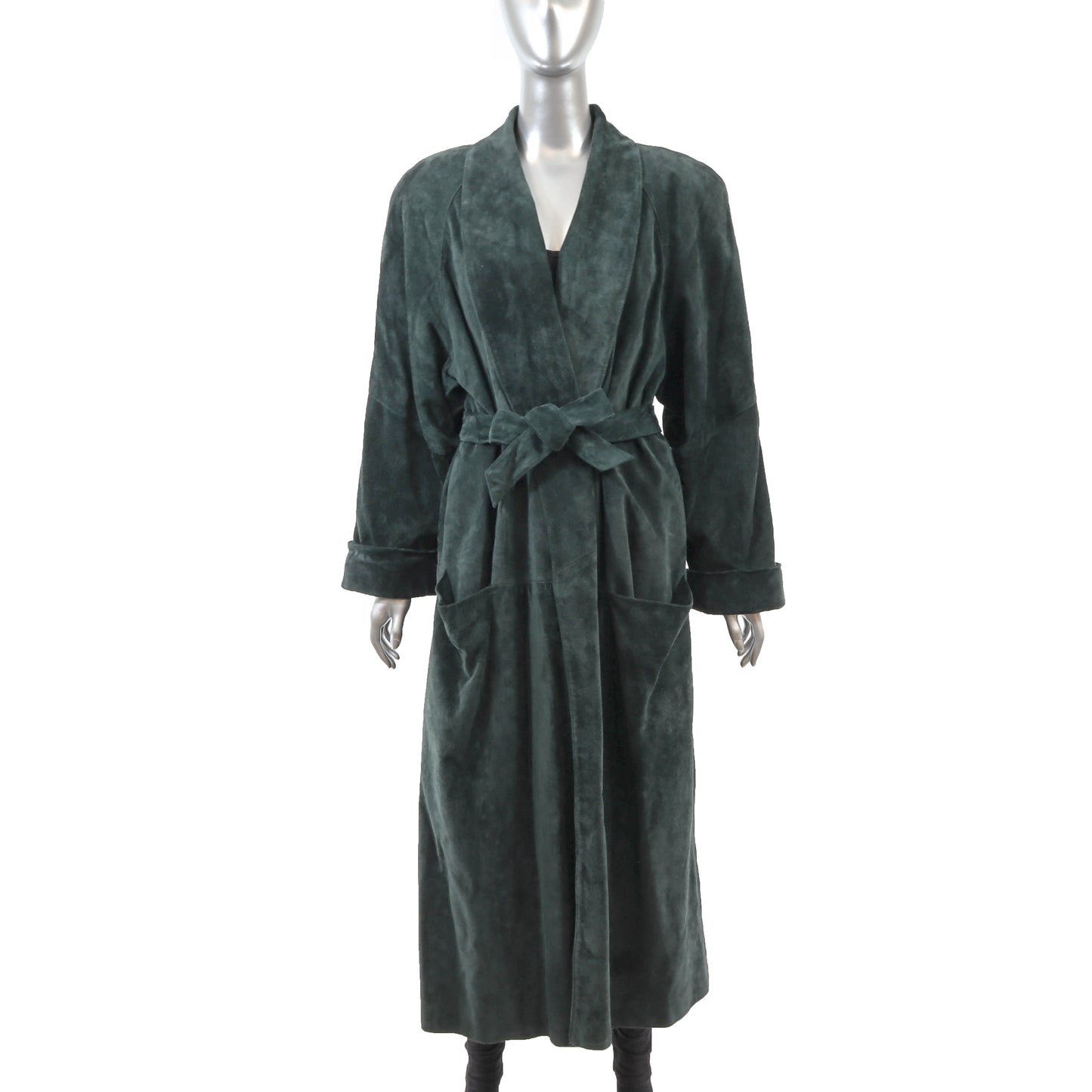 Saks Fifth Avenue Green Suede Coat- Size M