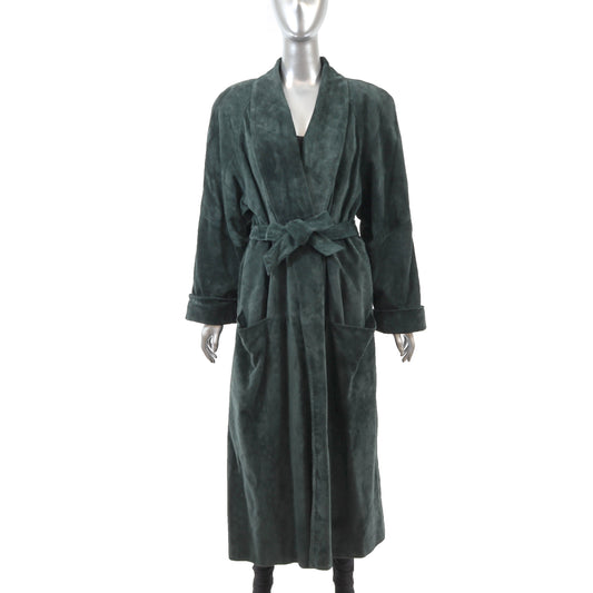 Saks Fifth Avenue Green Suede Coat- Size M