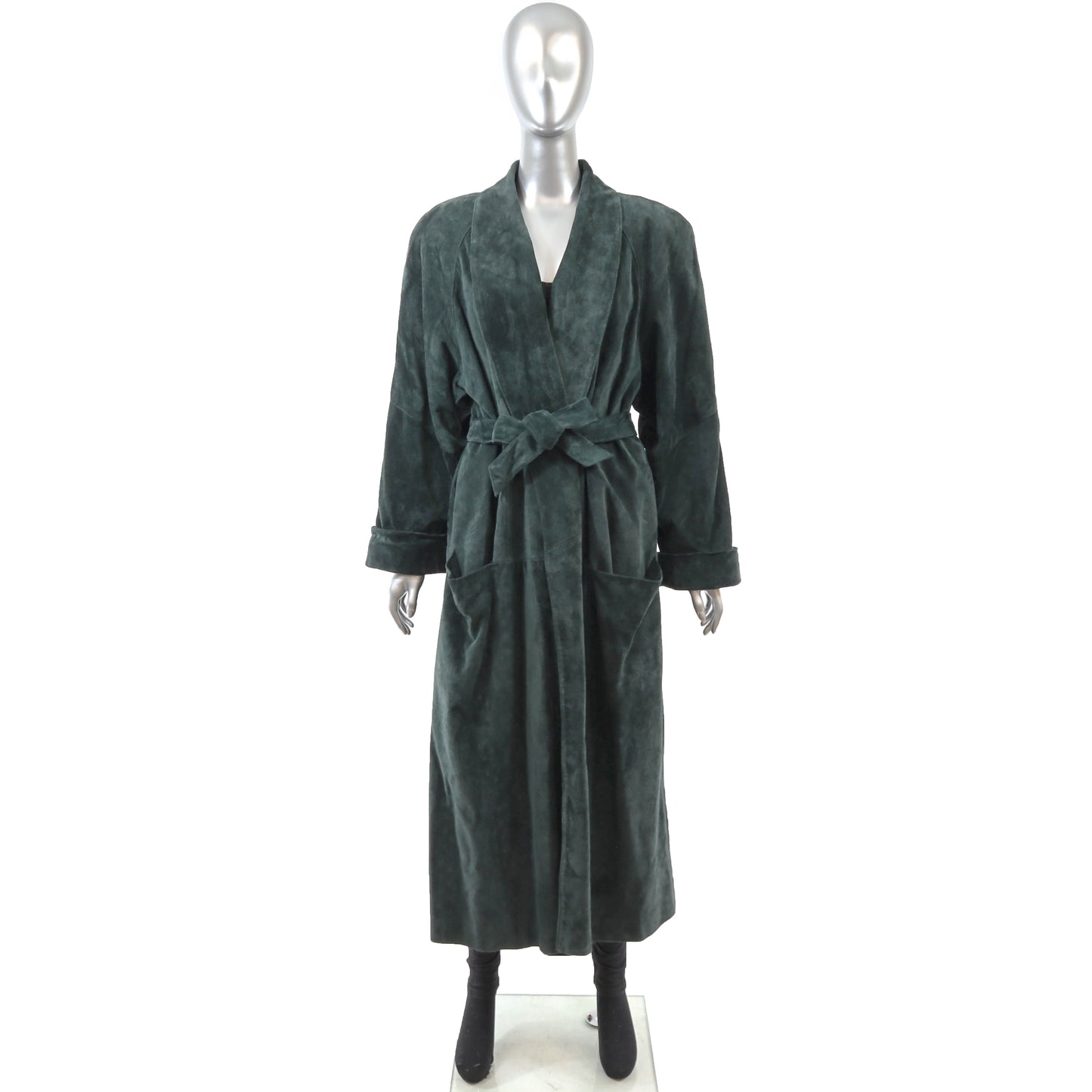 Saks Fifth Avenue Green Suede Coat- Size M