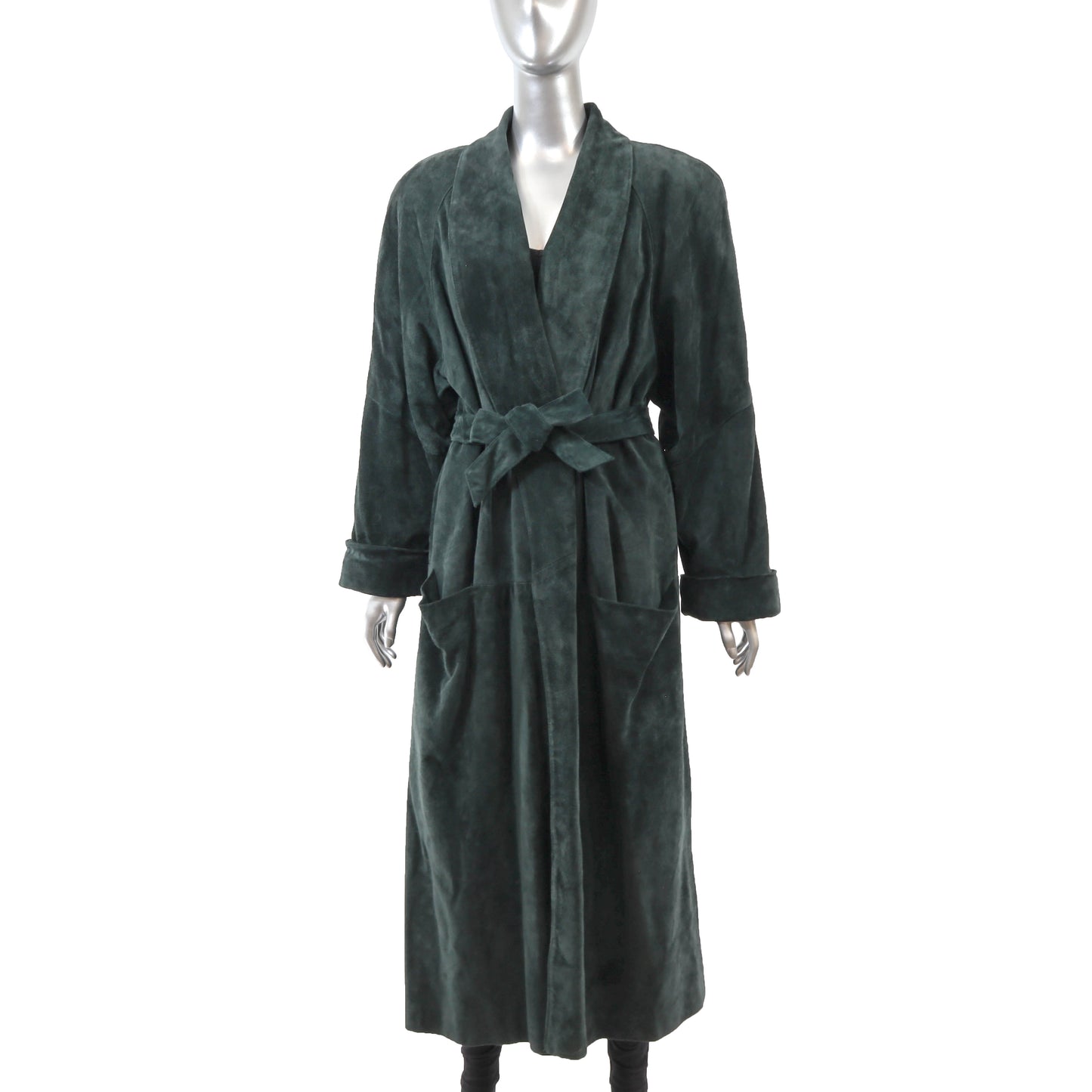 Saks Fifth Avenue Green Suede Coat- Size M