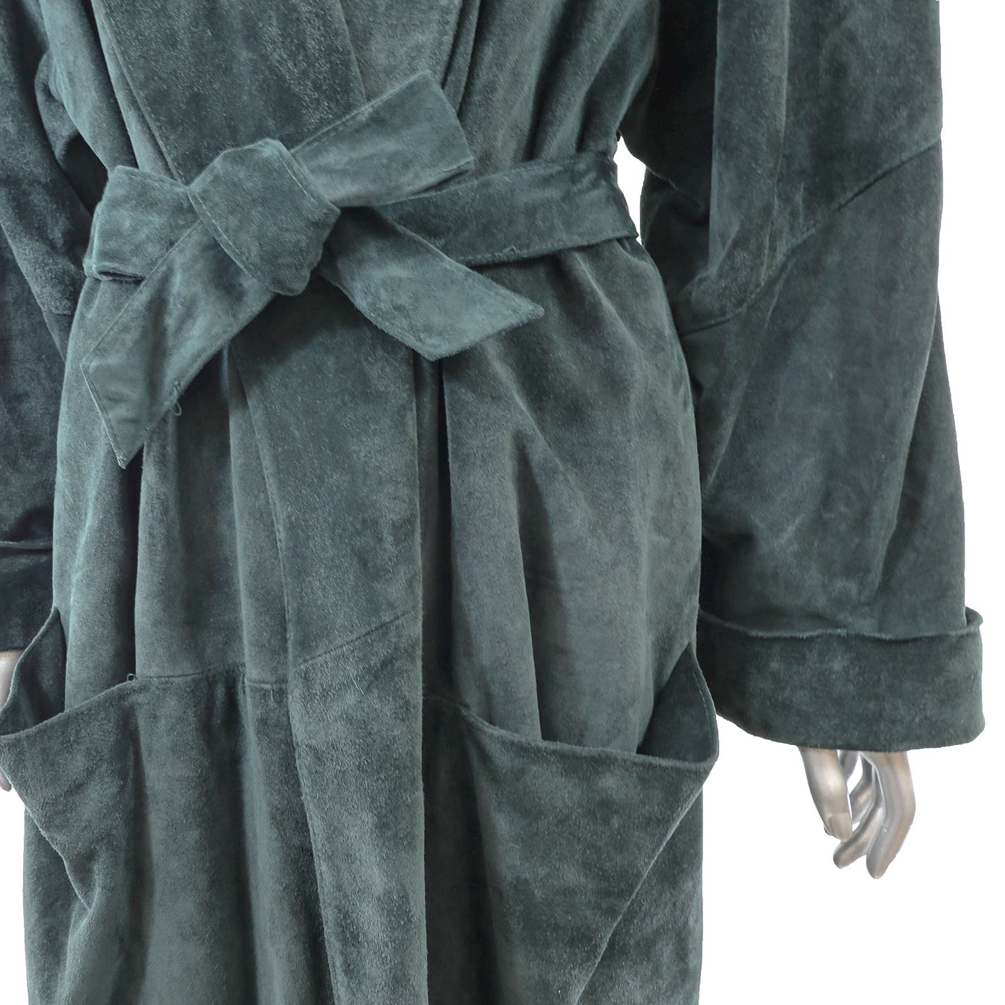 Saks Fifth Avenue Green Suede Coat- Size M
