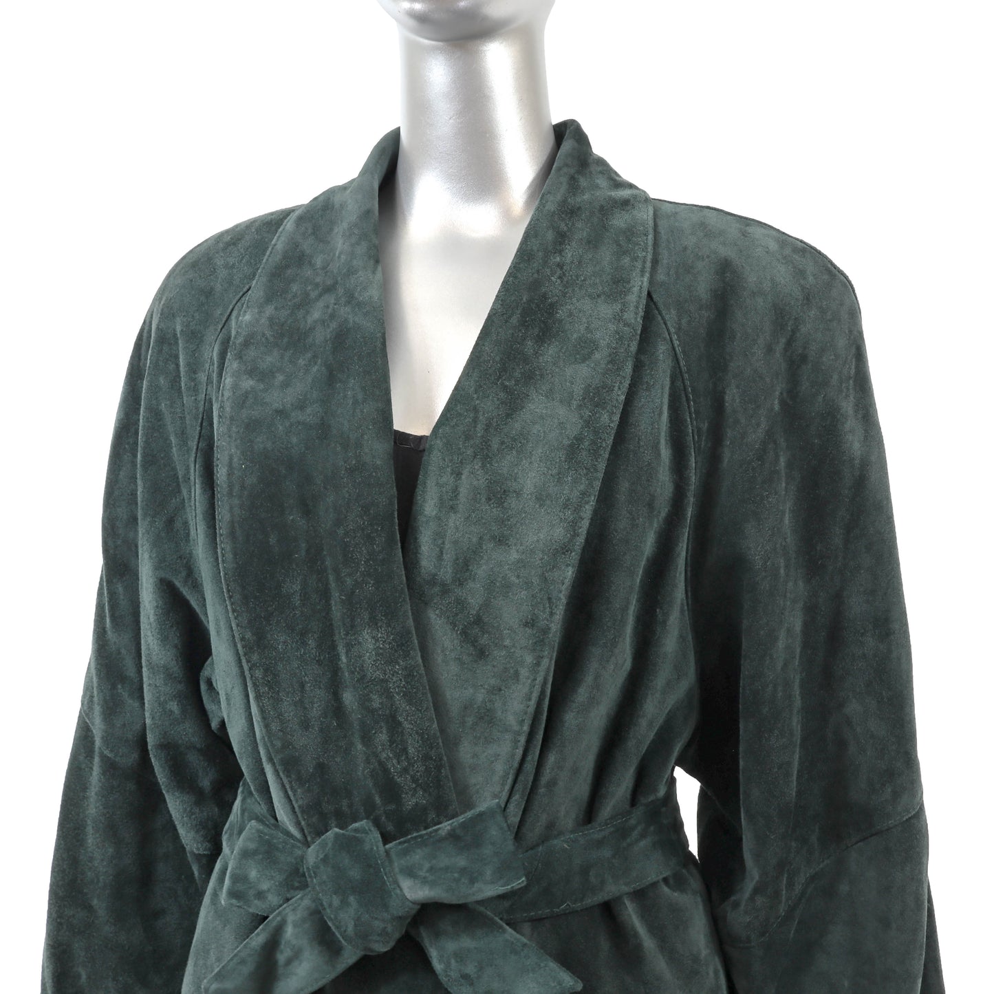 Saks Fifth Avenue Green Suede Coat- Size M
