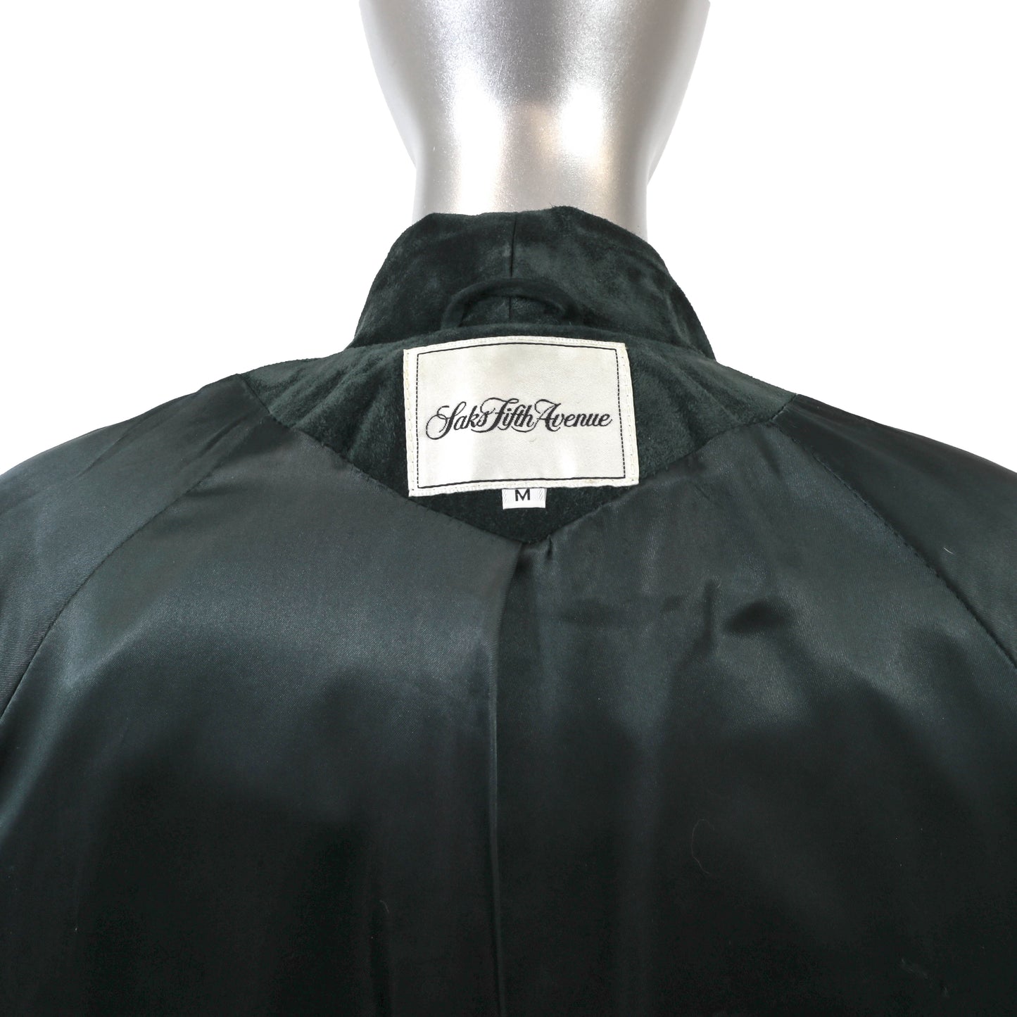 Saks Fifth Avenue Green Suede Coat- Size M