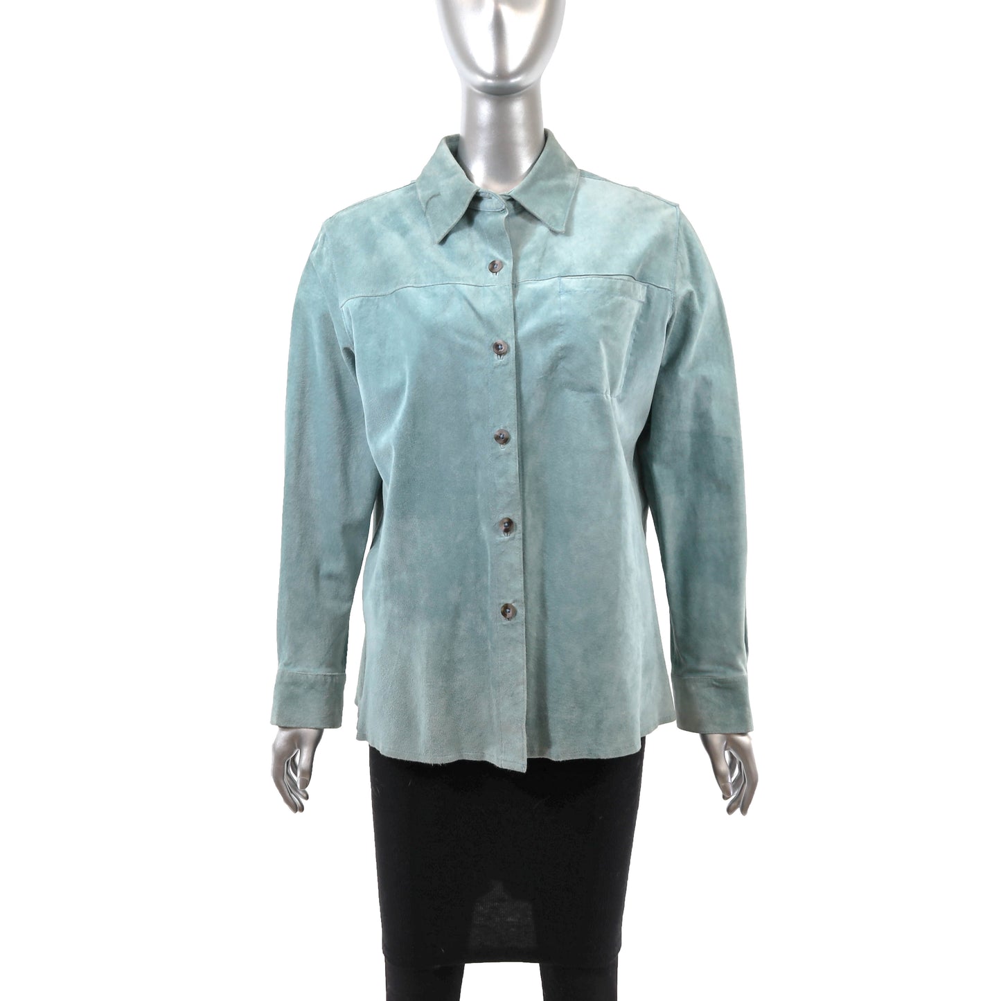 Teal Suede Shirt- Size M
