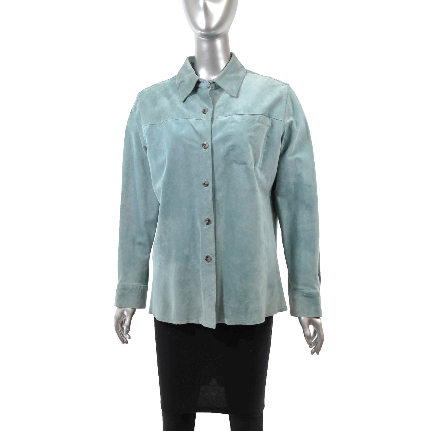 Teal Suede Shirt- Size M