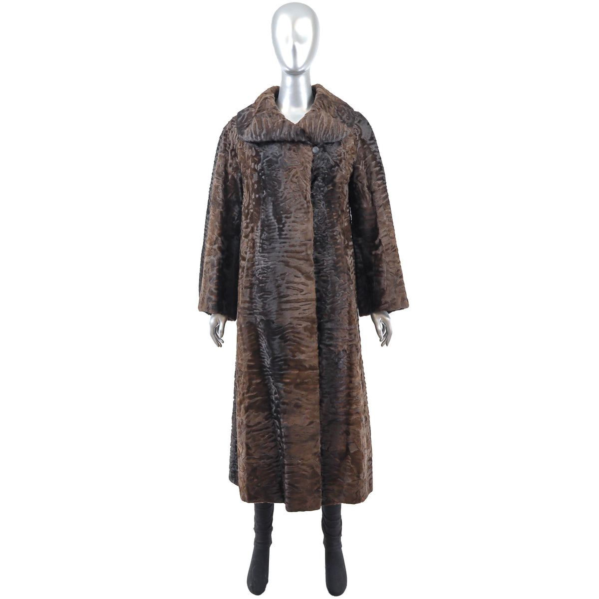 Brown Swakara Lamb Coat- Size M