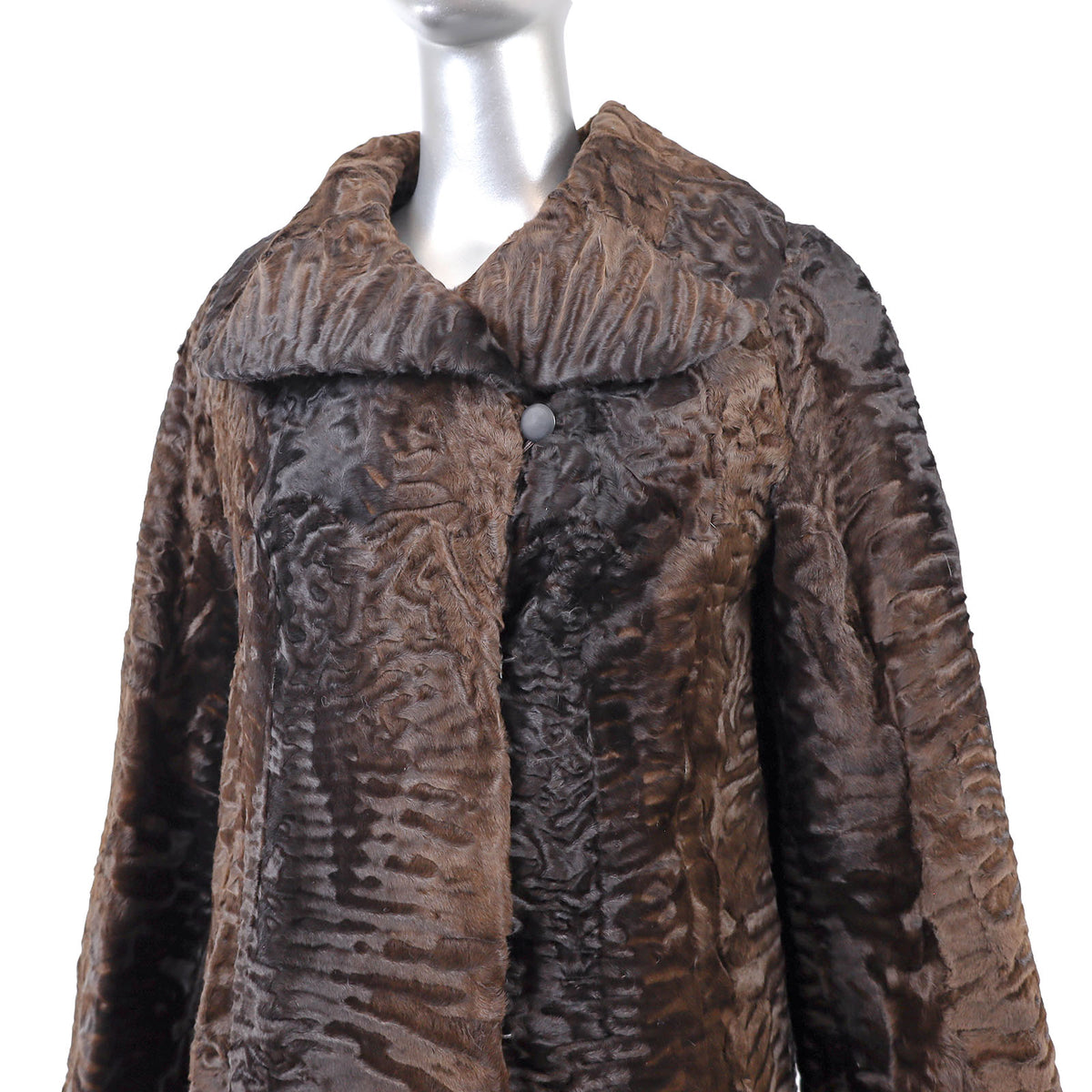 Brown Swakara Lamb Coat- Size M